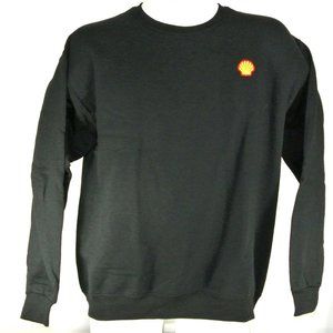 SHELL Gas Station Oil Black Sweatshirt Employee Uniform Shirt Size L NWT